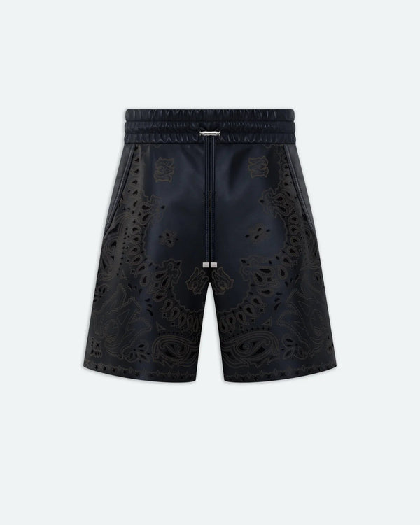 AMIRI LEATHER BANDANA SHORT