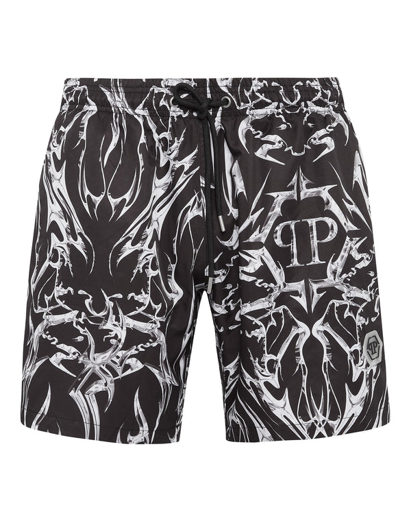 PHILIPP PLEIN Swim-Trunks Chrome black
