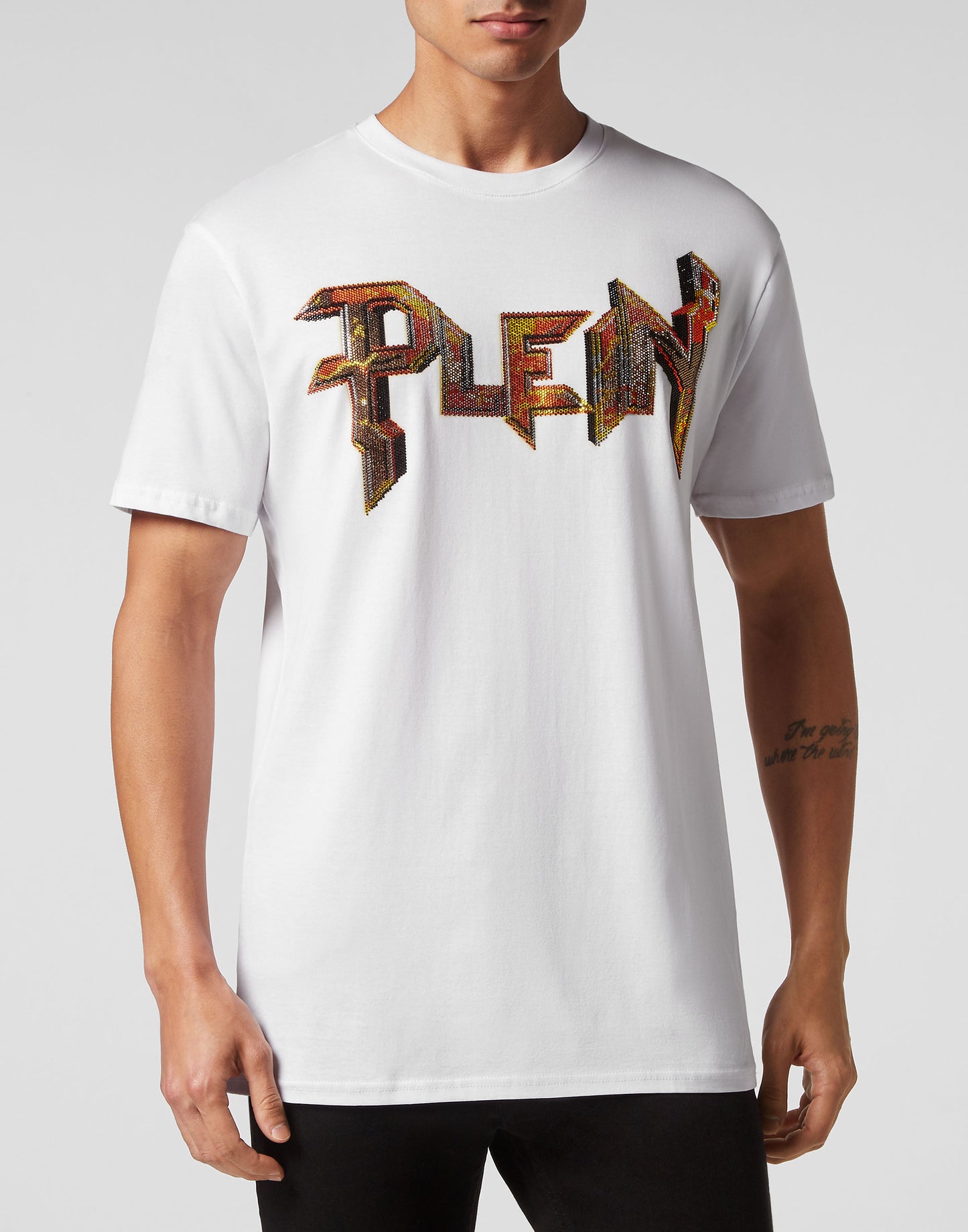 T-shirt Round Neck SS Chrome white