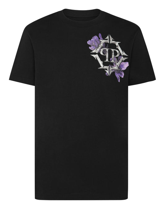 T-shirt Round Neck SS Flowers black