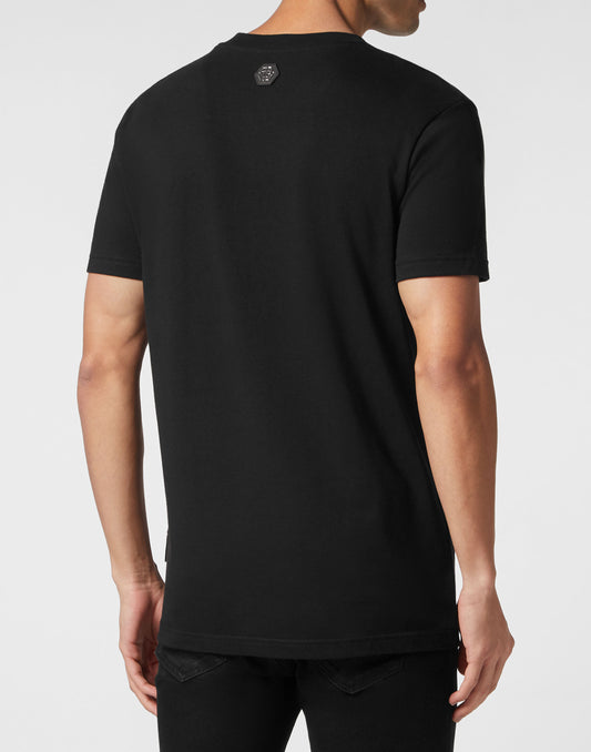 T-shirt Round Neck SS Flowers black