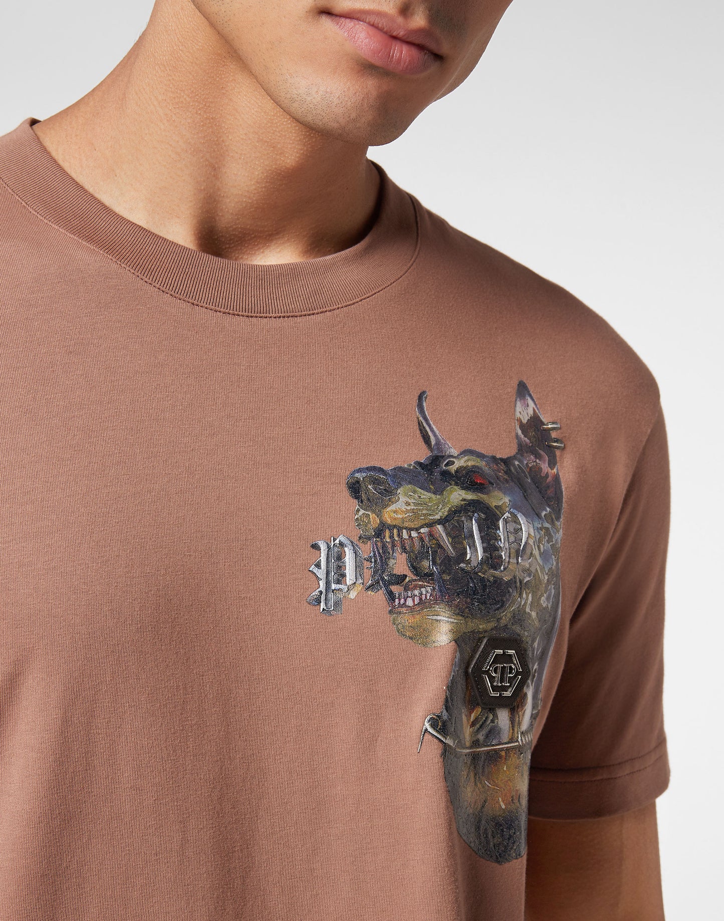 T-shirt Round Neck SS Dog dark brown