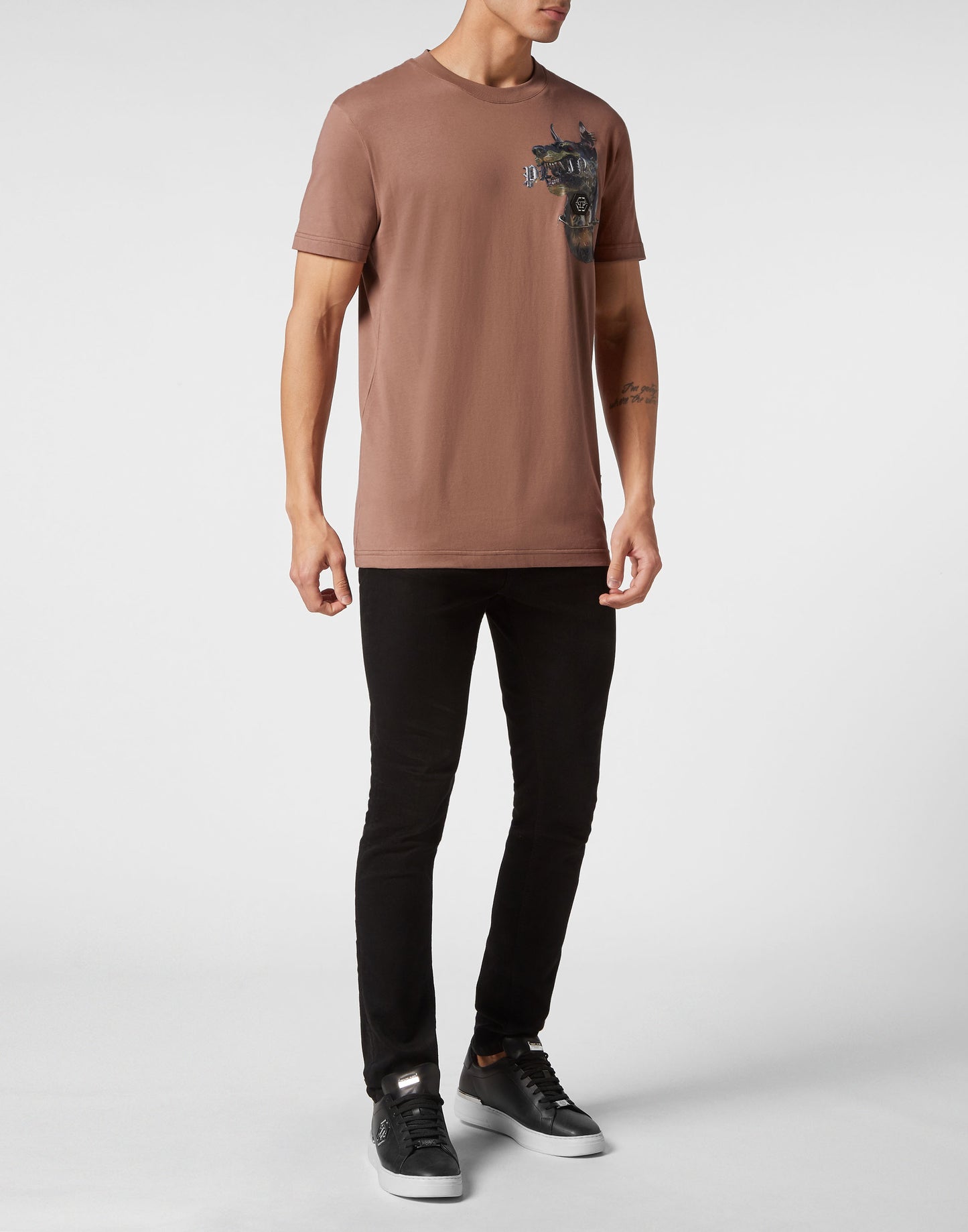 T-shirt Round Neck SS Dog dark brown