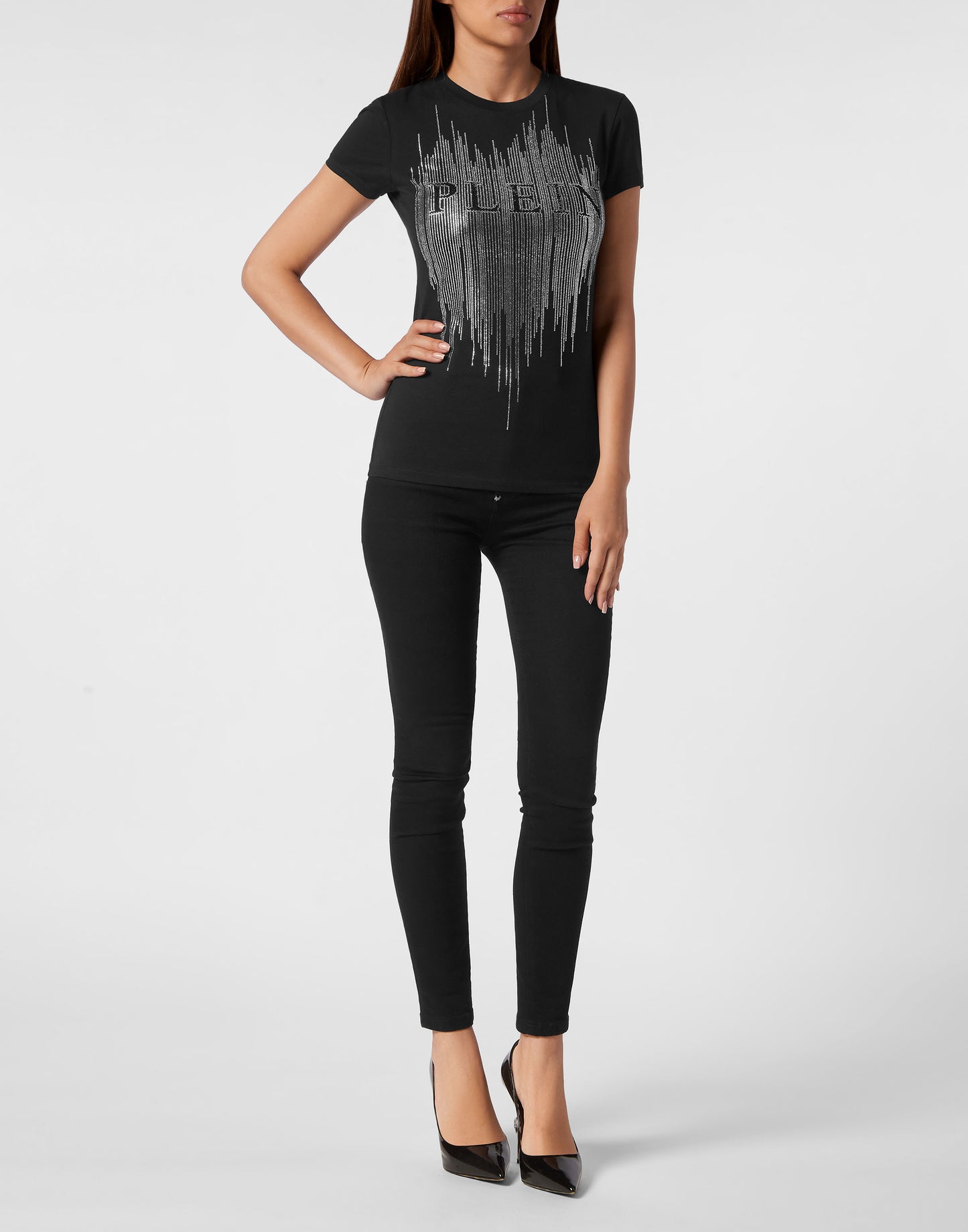 T-shirt Round Neck Sexy Pure Fit black