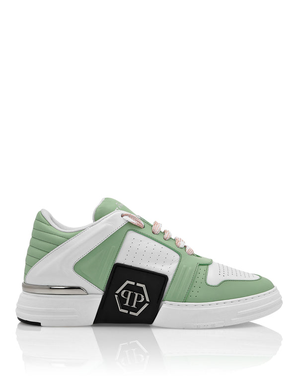 Philipp Plein|Leather Lo-Top Sneakers Hexagon pink+green 男款運動鞋
