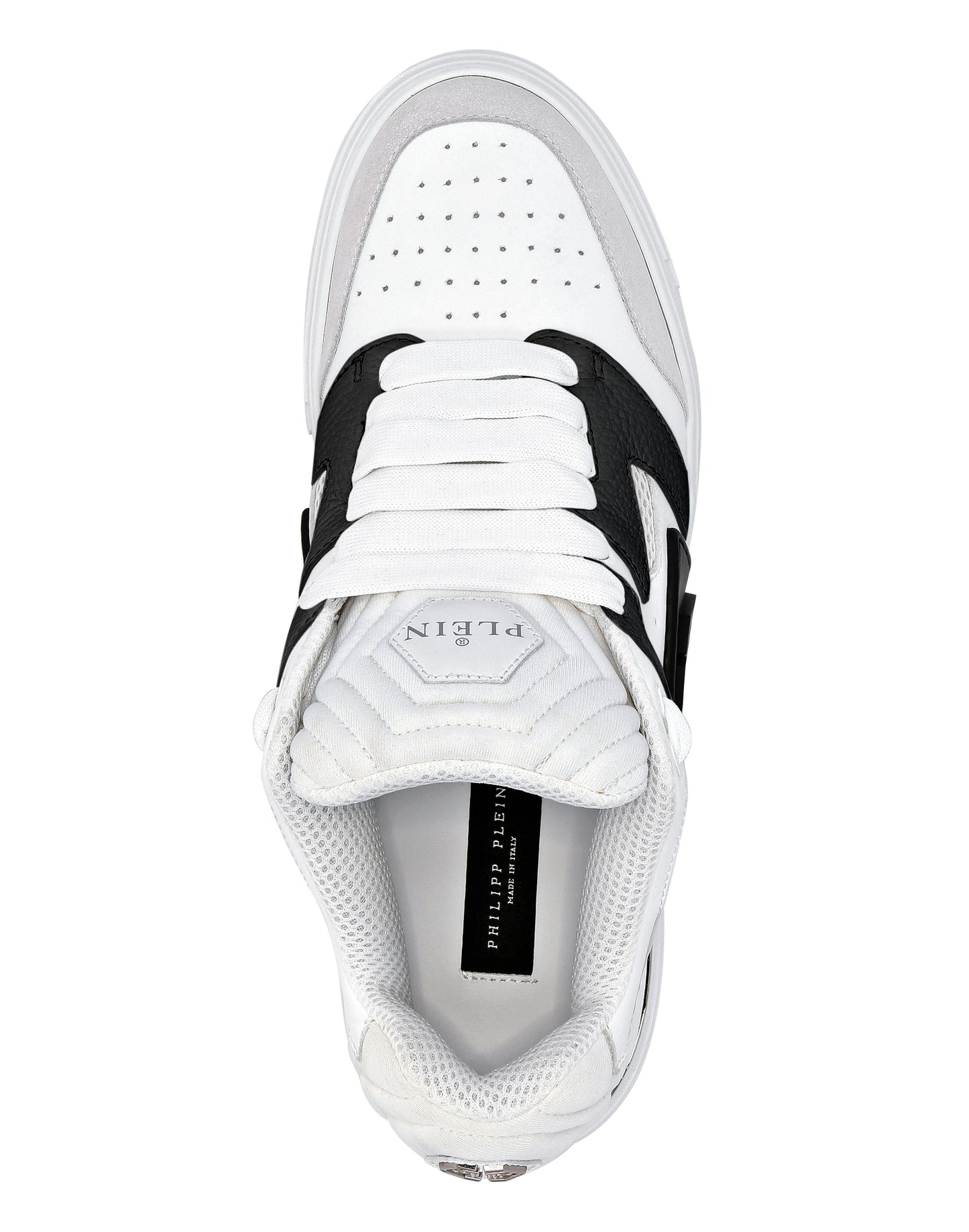 Mix Leather Lo-Top Sneakers white / black