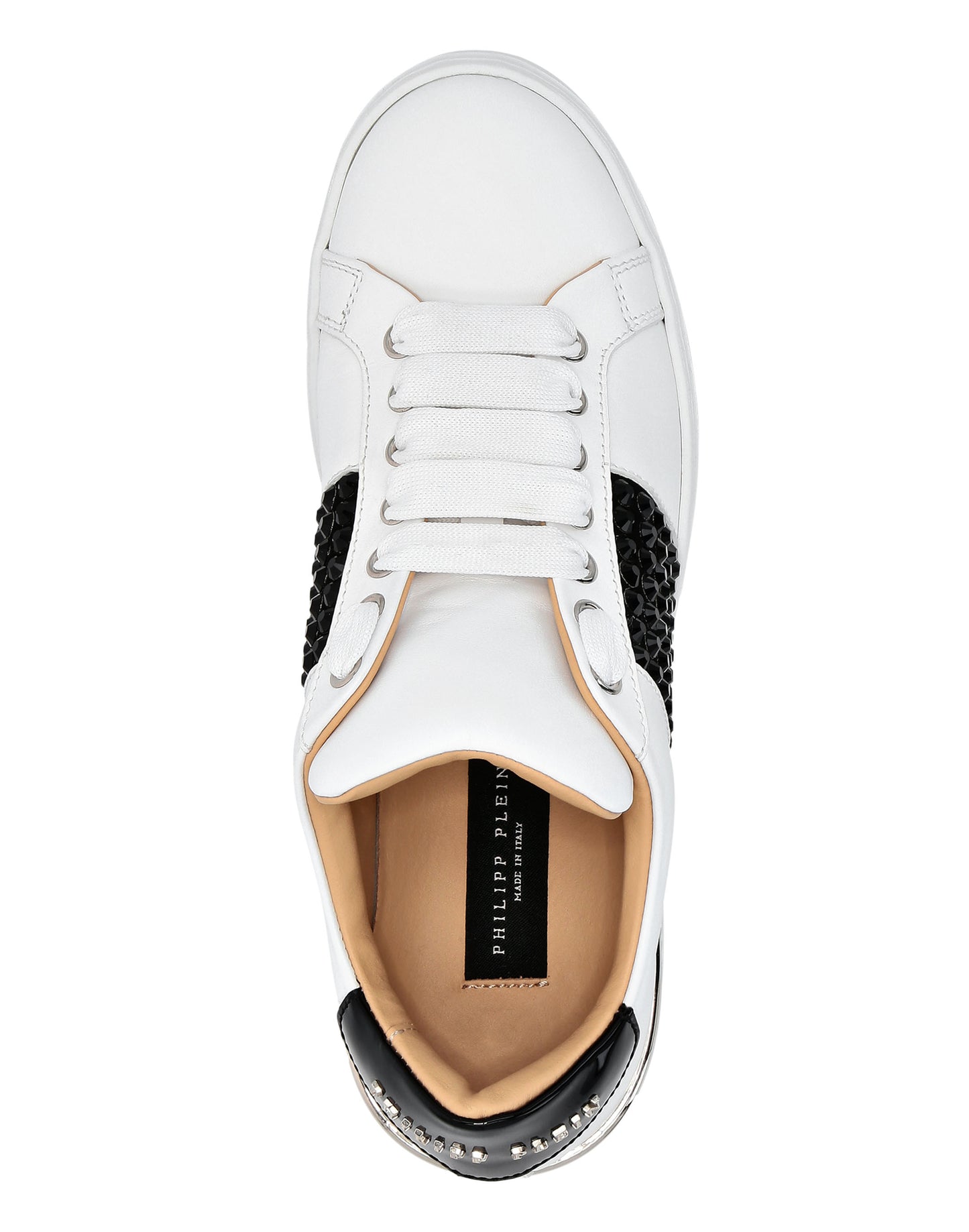 Mix Leather Lo-Top Sneakers Crystal white / black