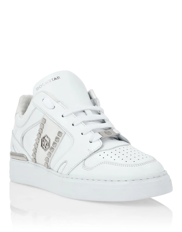 PHILIPP PLEIN Nappa Leather Lo-Top Sneakers Studs