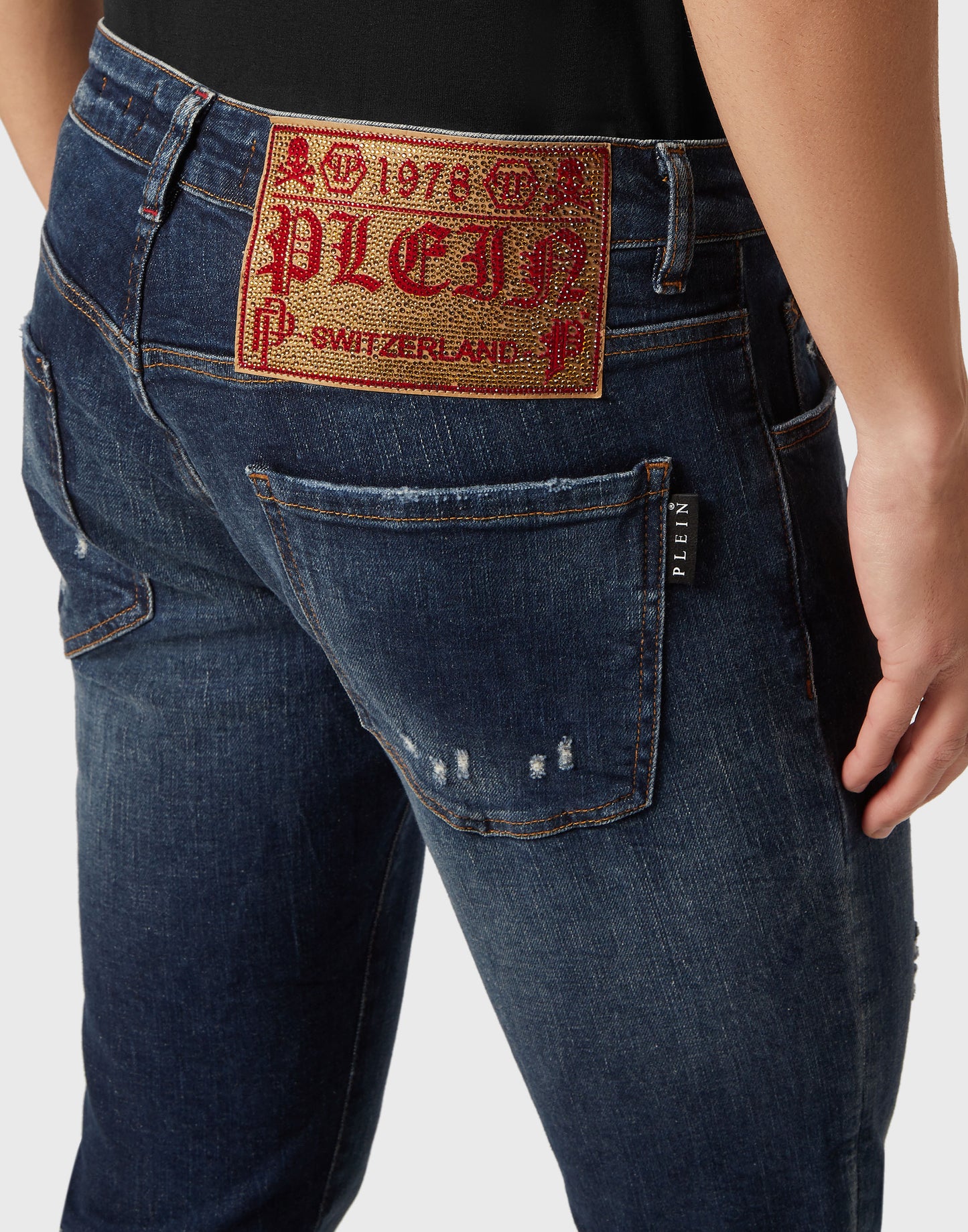 Denim Trousers Super Straight Cut Fit Deep Ocean