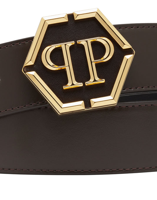 Leather Belt Hexagon