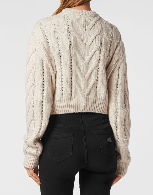 Philipp Plein|Wool Blend Pullover Round Neck LS Tattoo 女款針織衫