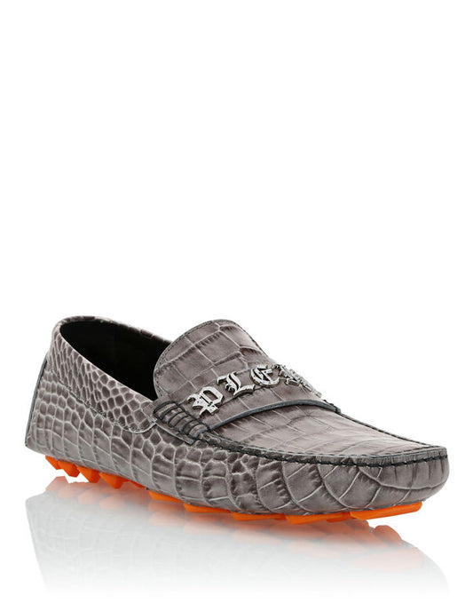 Printed Cocco Leather Drivers Shoes