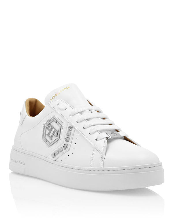 PHILIPP PLEIN Lo-Top Leather Arrow Force Sneakers