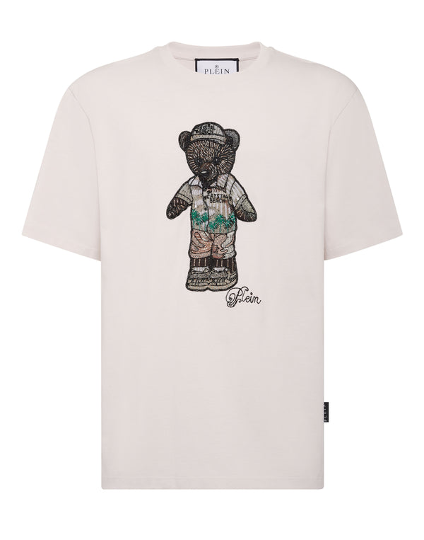 PHILIPP PLEIN Crystal Round Neck T-Shirt Teddy Bear