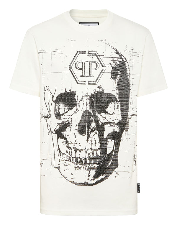 PHILIPP PLEIN Round Neck T-Shirt Skull Strass