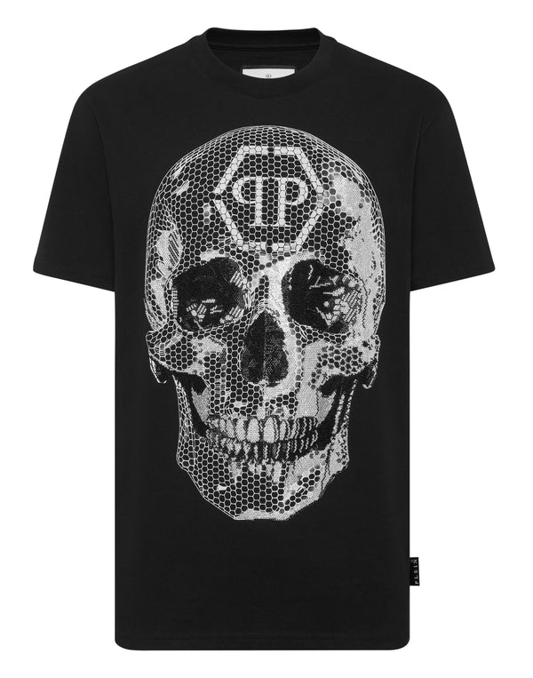 PHILIPP PLEIN Round Neck T-Shirt Skull Strass