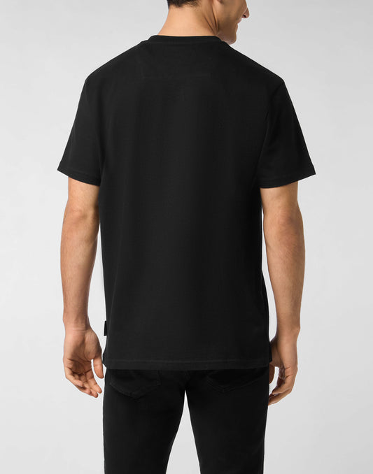 Round Neck T-Shirt Leather Patch Stars