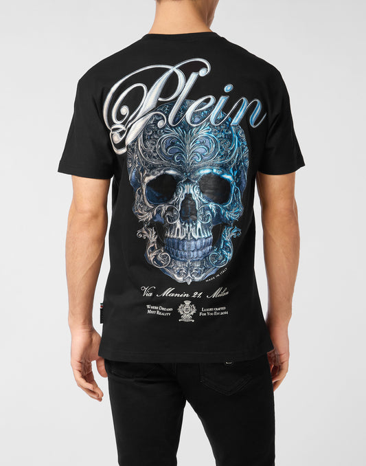 Round Neck T-Shirt Gradient Skull
