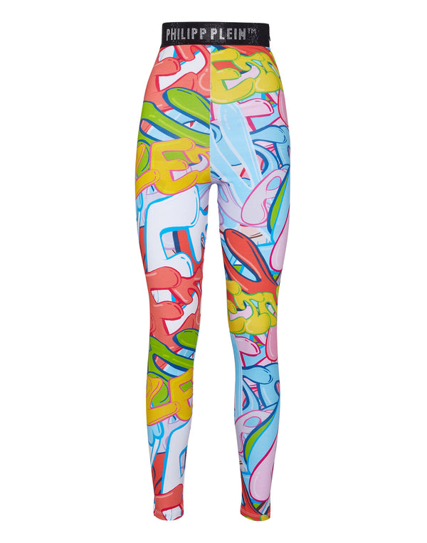 PHILIPP PLEIN Leggings Bombing Graffiti