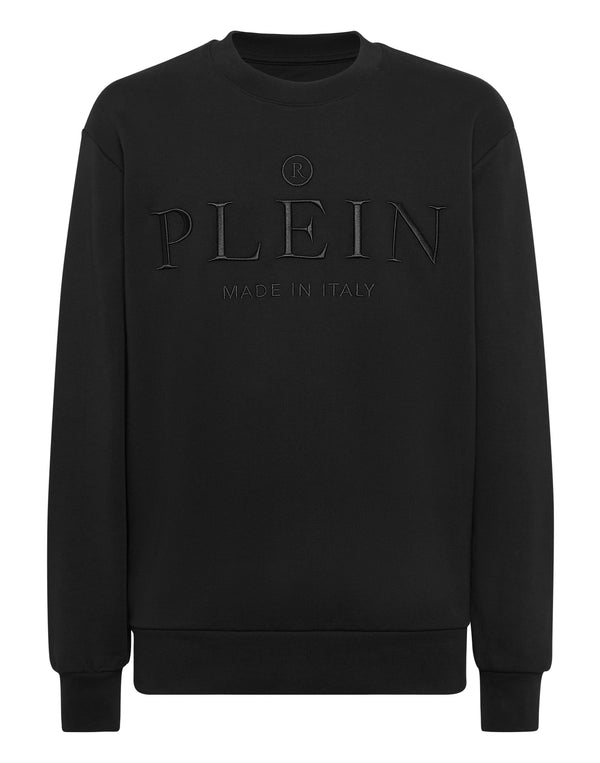 Philipp Plein Sweatshirt Plein TM 全黑3D浮雕PLEIN大字圓領衛衣 男款正面