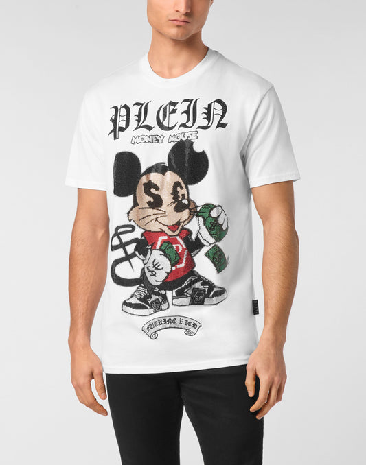 Philipp Plein Money Mouse 米奇老鼠立體刺繡貼布細節特寫