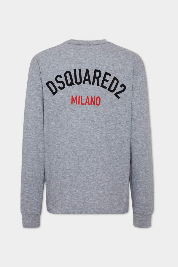 DSQUARED2|WASH LOOSE FIT D2 MILANO LONG SLEEVE T-SHIRT 男款T恤
