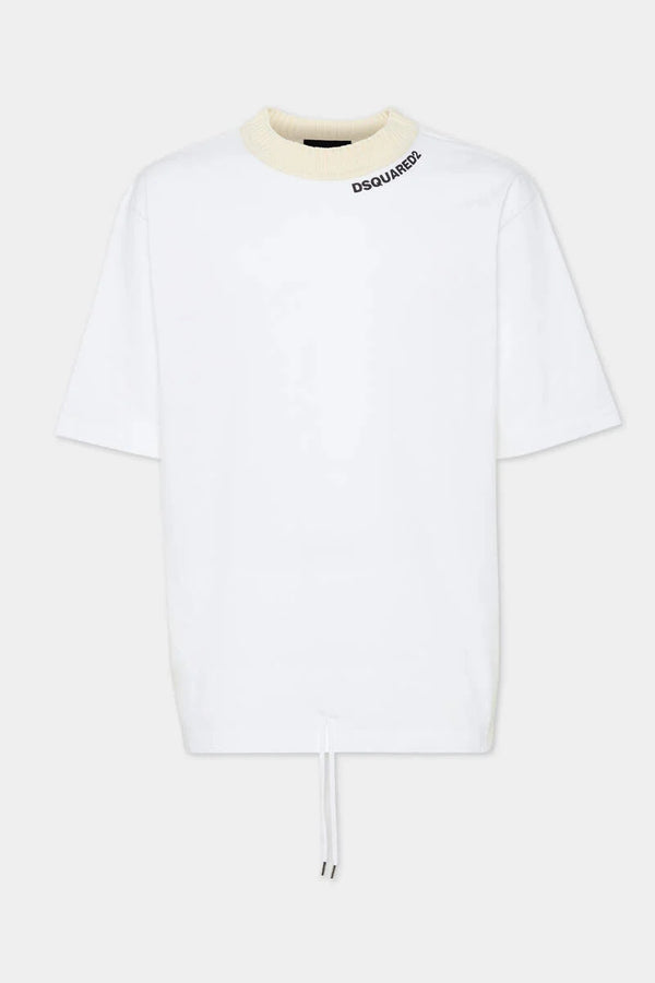 DSQUARED2 WASH LOOSE FIT DRAWSTRING HEM T-SHIRT