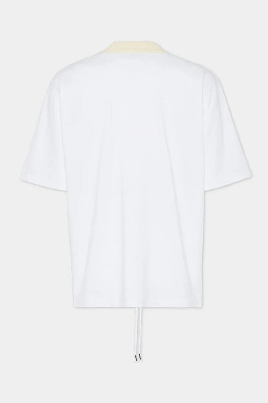 WASH LOOSE FIT DRAWSTRING HEM T-SHIRT