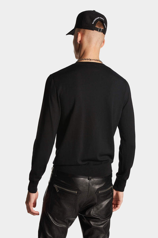 DSQUARED2|DSQ2 INTARSIA KNIT CREWNECK PULLOVER 男款針織衫