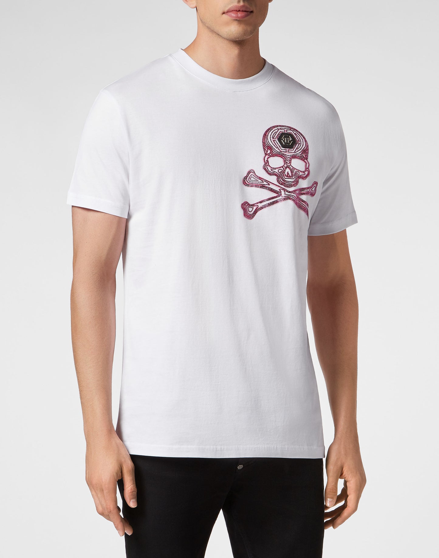 T-shirt Round Neck SS with Crystals Skull&Bones