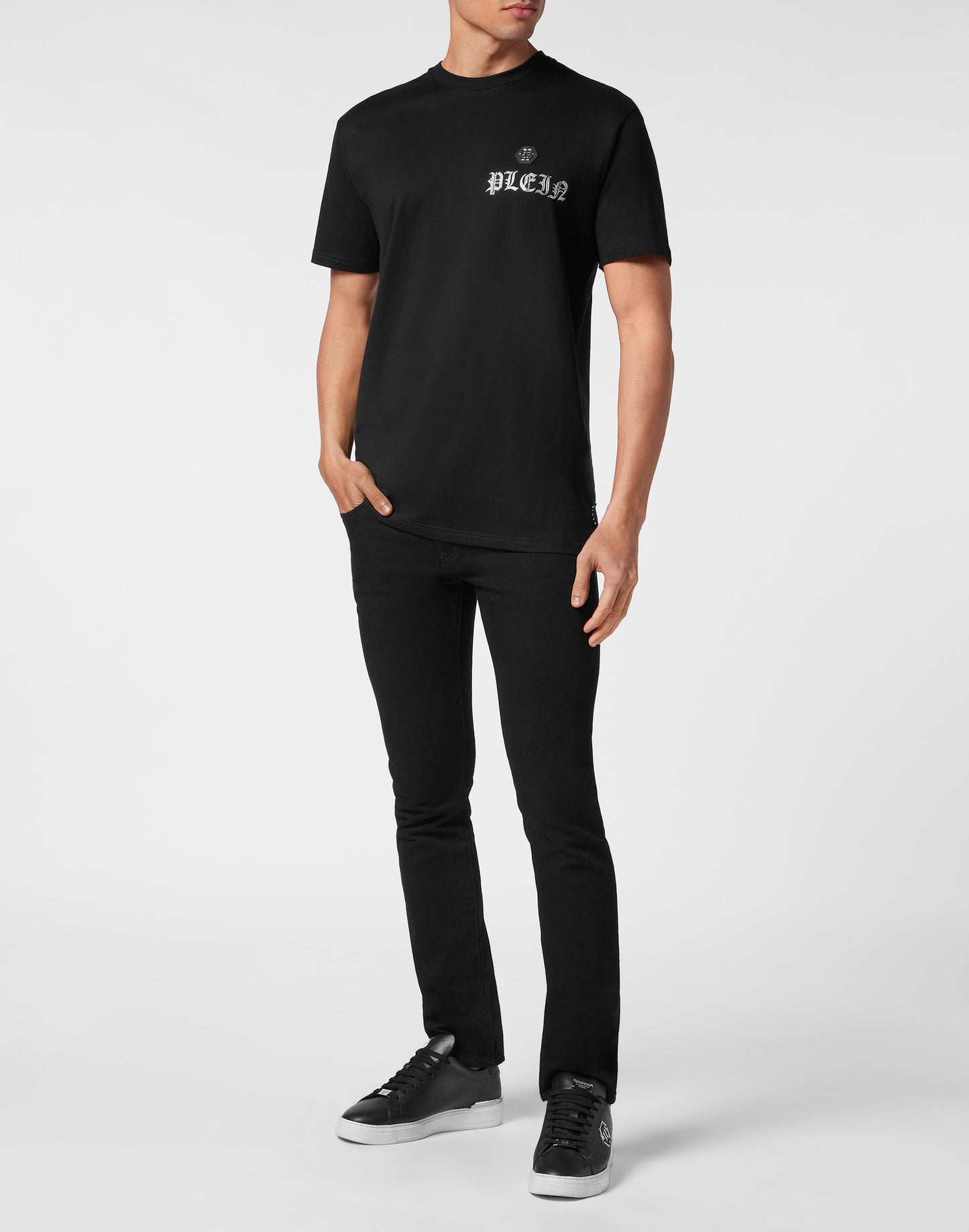 T-shirt Round Neck SS with Crystals Skull&Bones