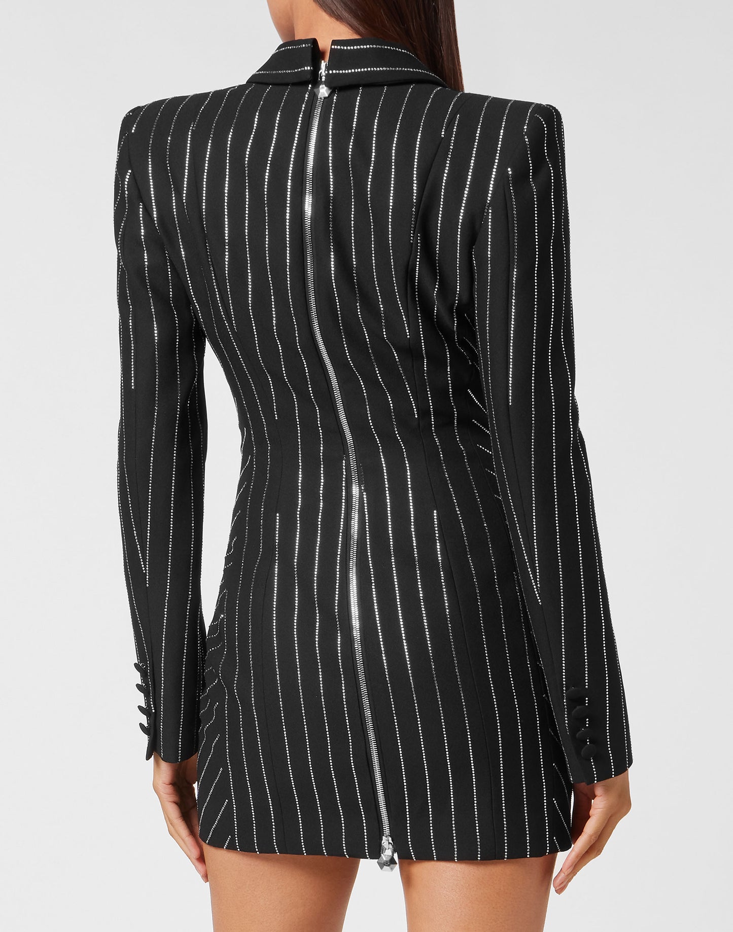 Cady Superfitted Dress Crystal Pinstripe