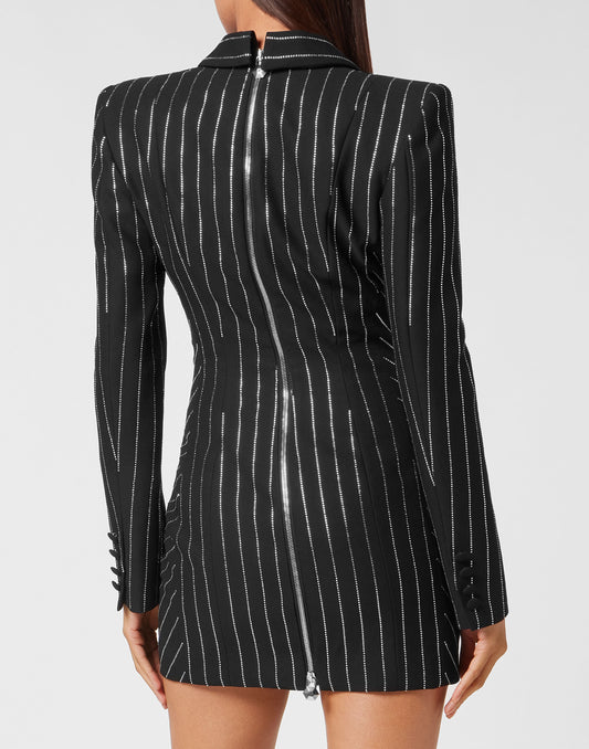 Cady Superfitted Dress Crystal Pinstripe