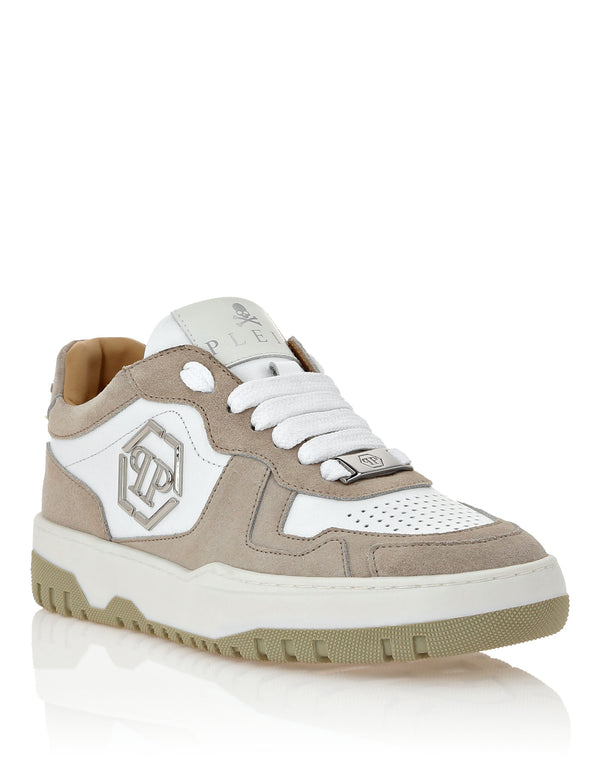 PHILIPP PLEIN Mix Leather Lo-Top Sneakers