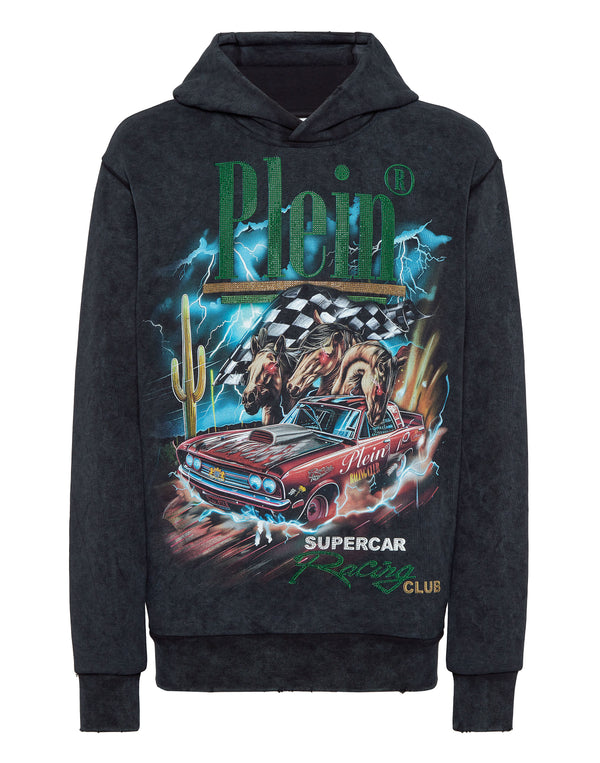 PHILIPP PLEIN Hoodie Sweatshirt LS Racing Club