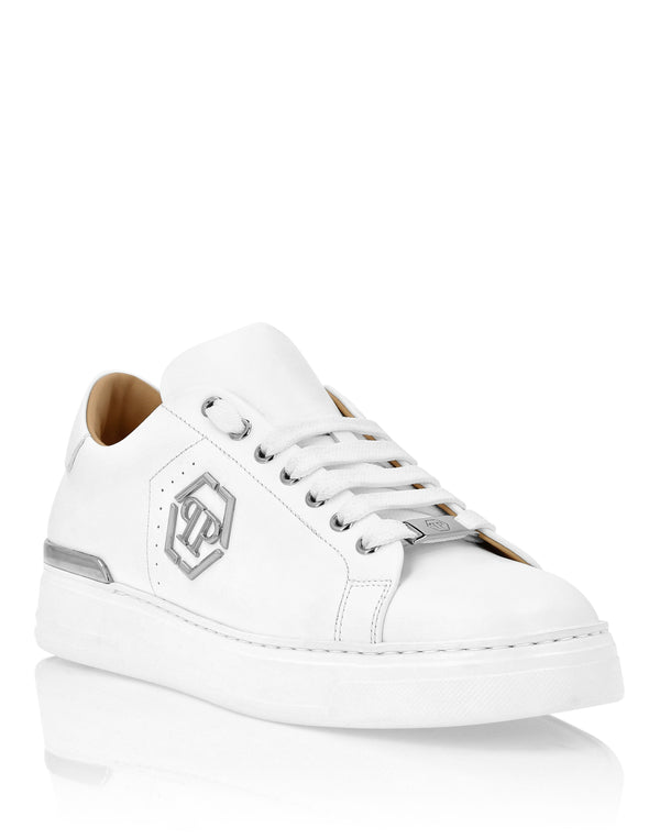 PHILIPP PLEIN Nappa Leather Lo-Top Sneakers Hexagon