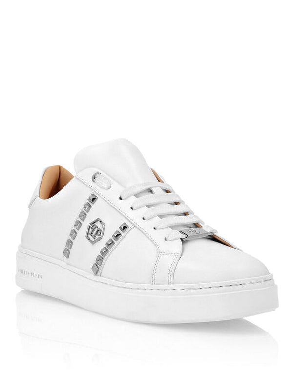 PHILIPP PLEIN Leather Lo-Top Sneakers Studs