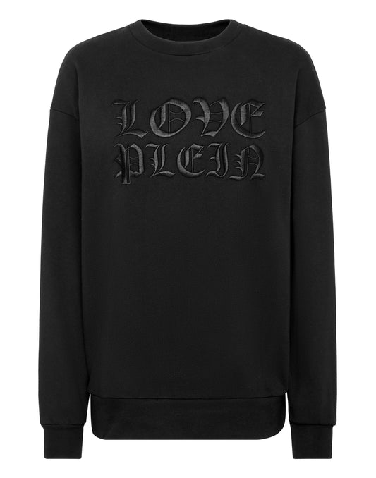 Padded Shoulder Sweatshirt Roundneck Heart