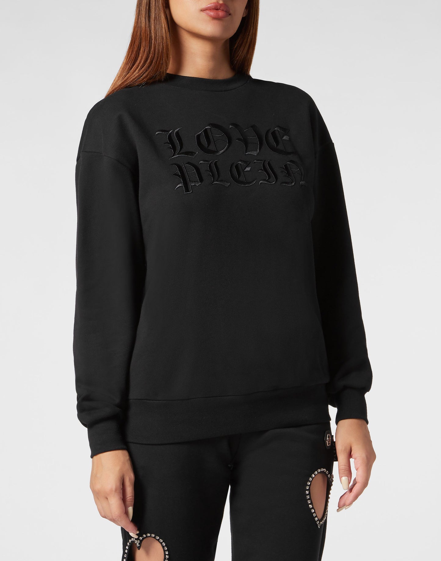 Padded Shoulder Sweatshirt Roundneck Heart