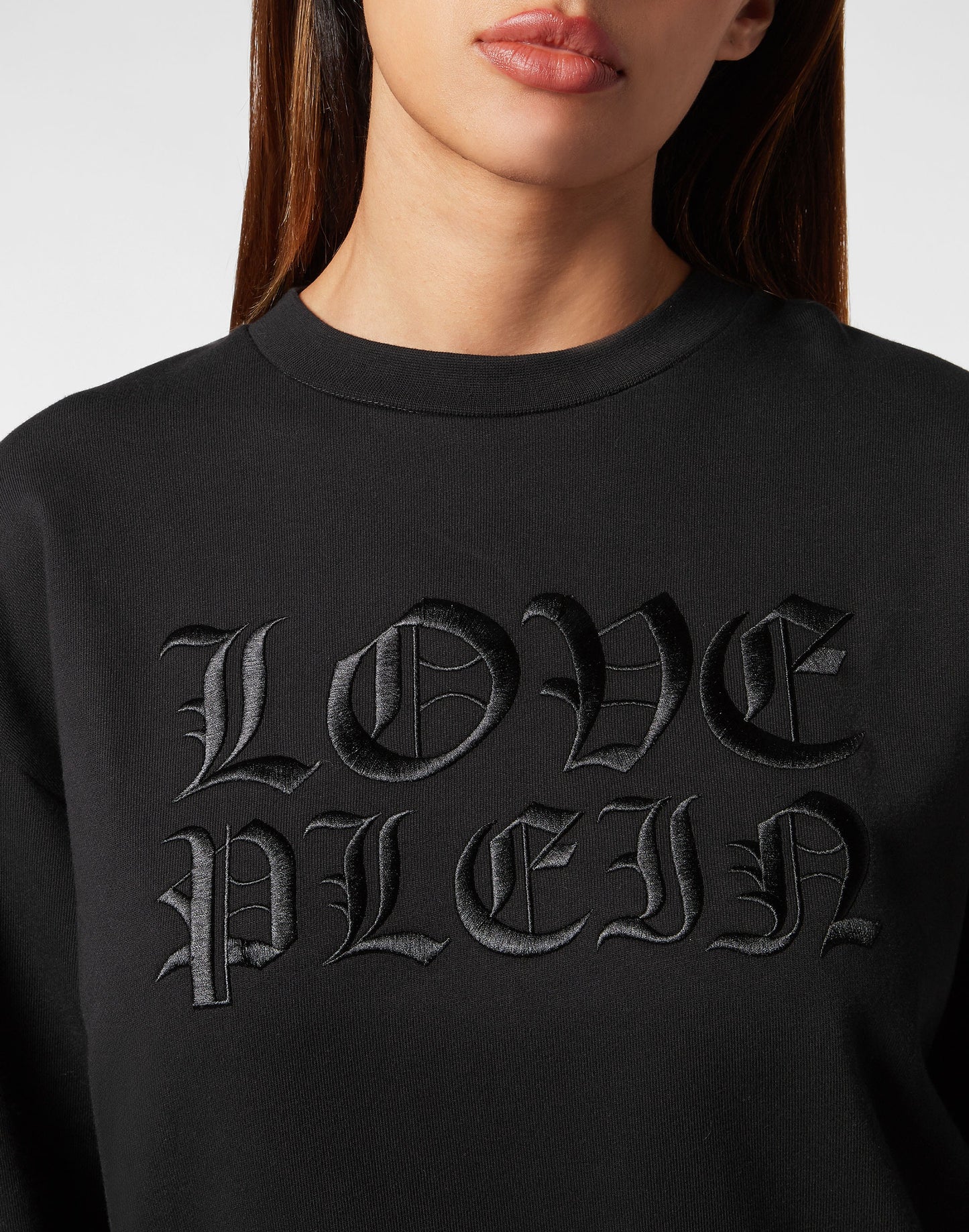Padded Shoulder Sweatshirt Roundneck Heart