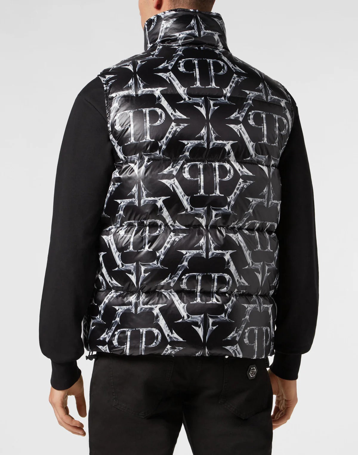 Nylon Puffer Vest Chrome black