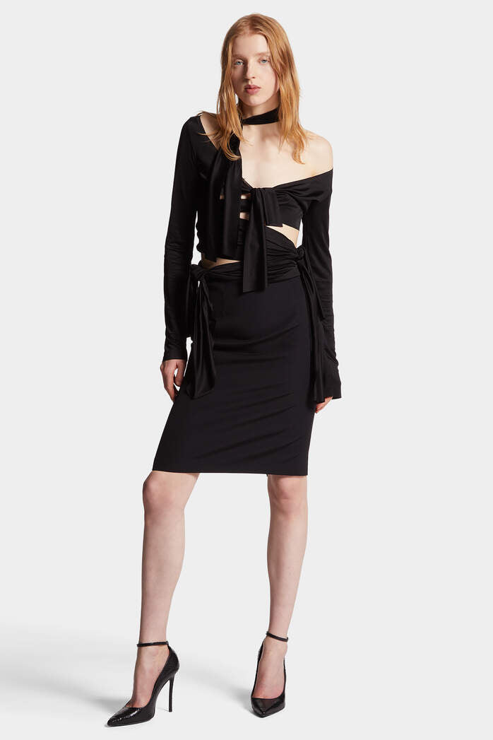 DSQUARED2｜STRETCH WORSTED WOOL PENCIL SKIRT 女款裙子