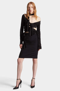 DSQUARED2｜STRETCH WORSTED WOOL PENCIL SKIRT 女款裙子