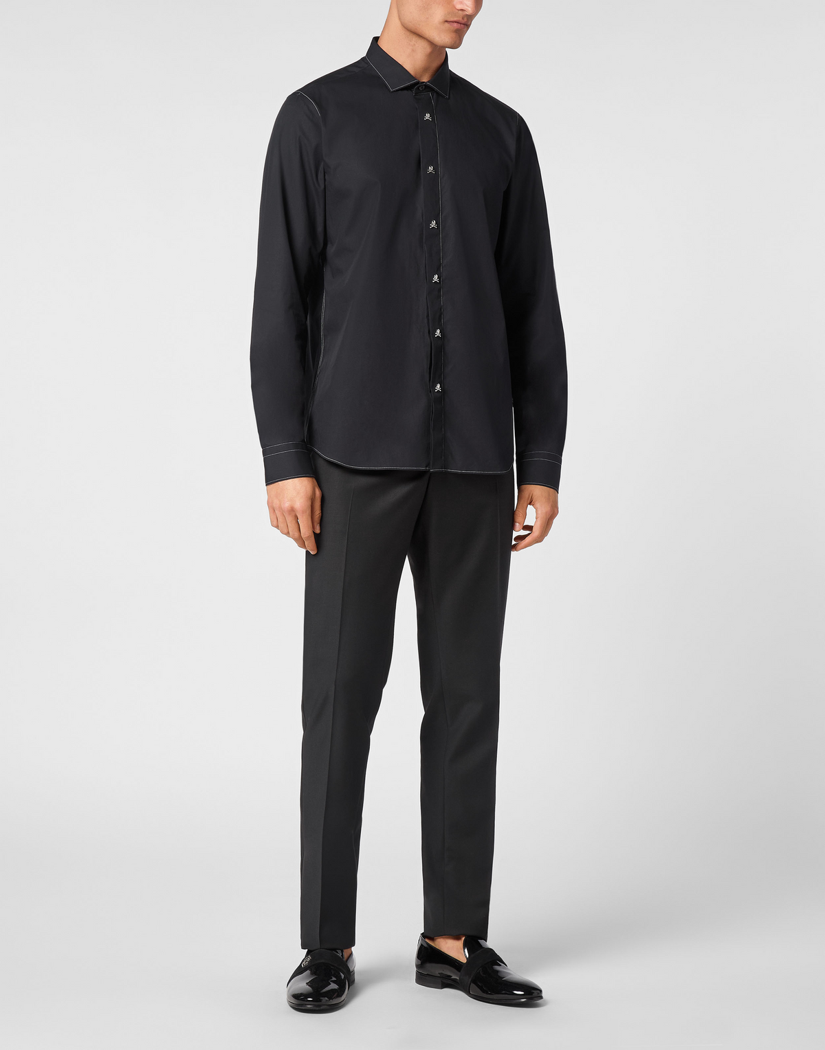 Philipp Plein｜Contrast Stitching Shirt Sugar Daddy Cut Long-Sleeve 男款襯衫