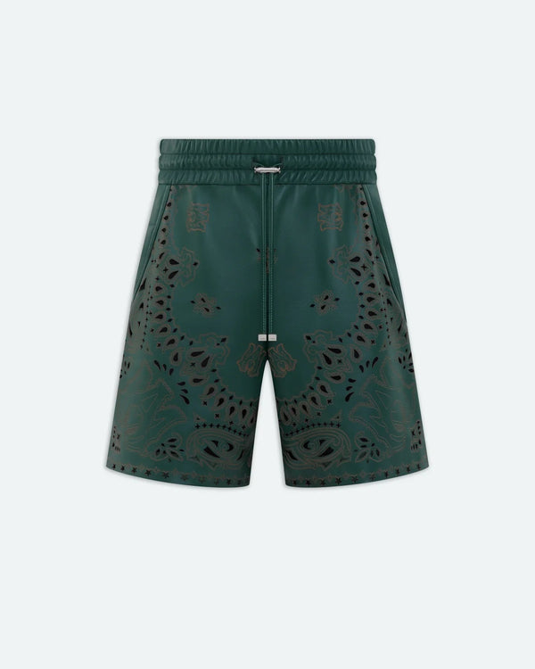 AMIRI LEATHER BANDANA SHORT