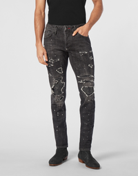 Philipp Plein｜Denim Rock Star Trousers Strass 男款牛仔褲