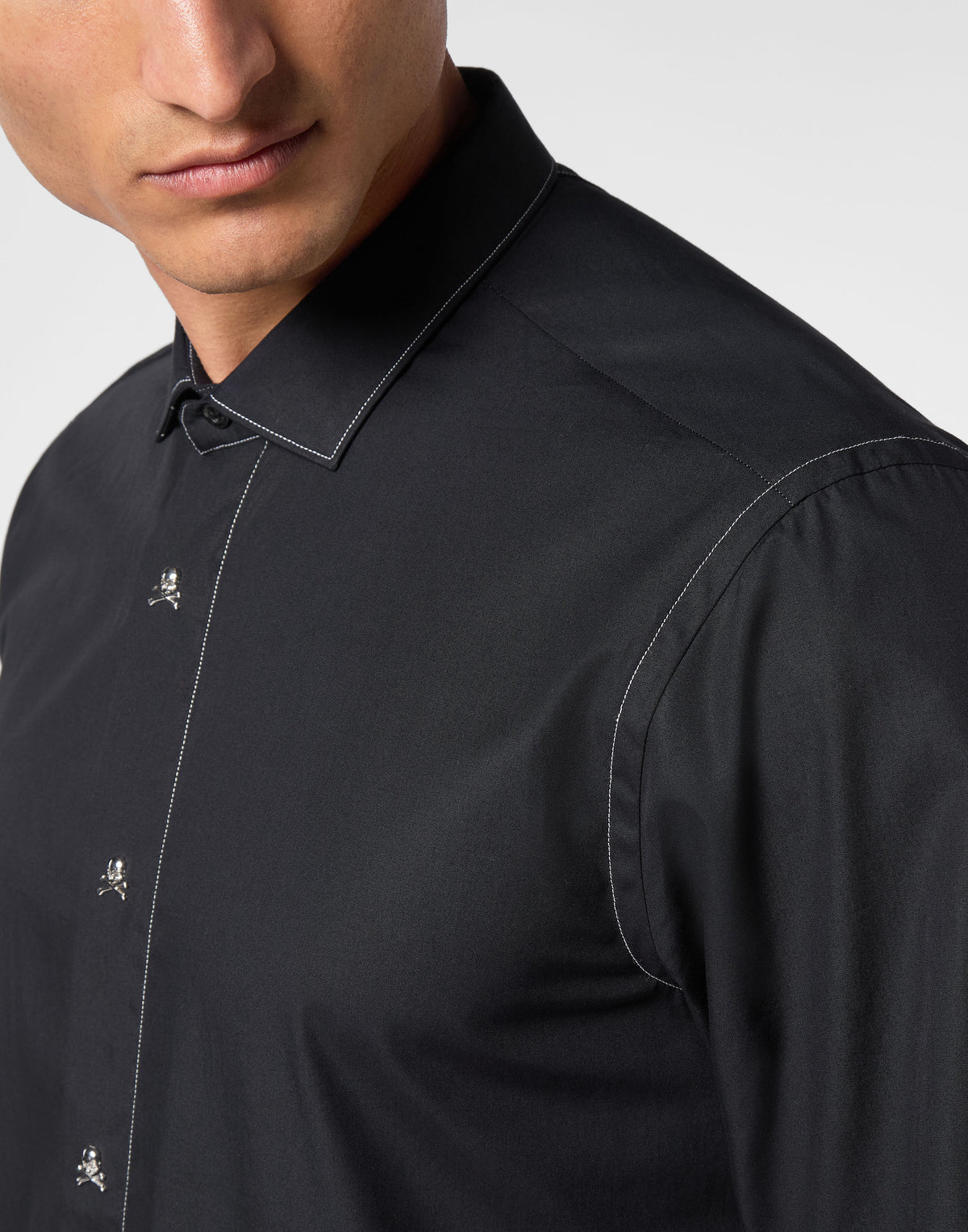 Philipp Plein｜Contrast Stitching Shirt Sugar Daddy Cut Long-Sleeve 男款襯衫