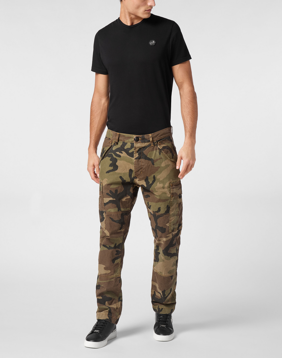 Philipp Plein｜Denim Cargo Trousers Camouflage 男款牛仔褲