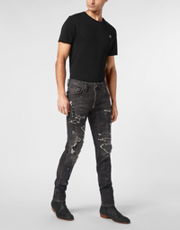 Philipp Plein｜Denim Rock Star Trousers Strass 男款牛仔褲