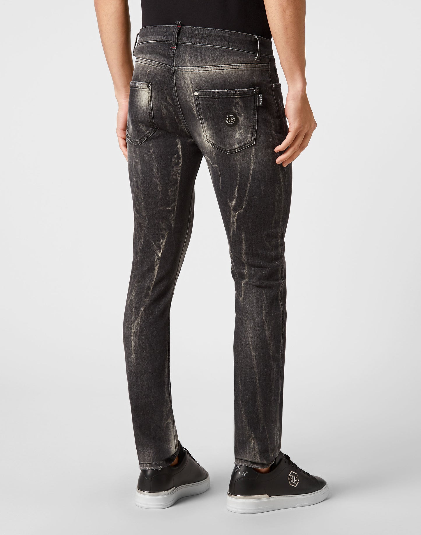 Denim Trousers Super Straight Cut Fit Skull&Bones Amangiri Grey